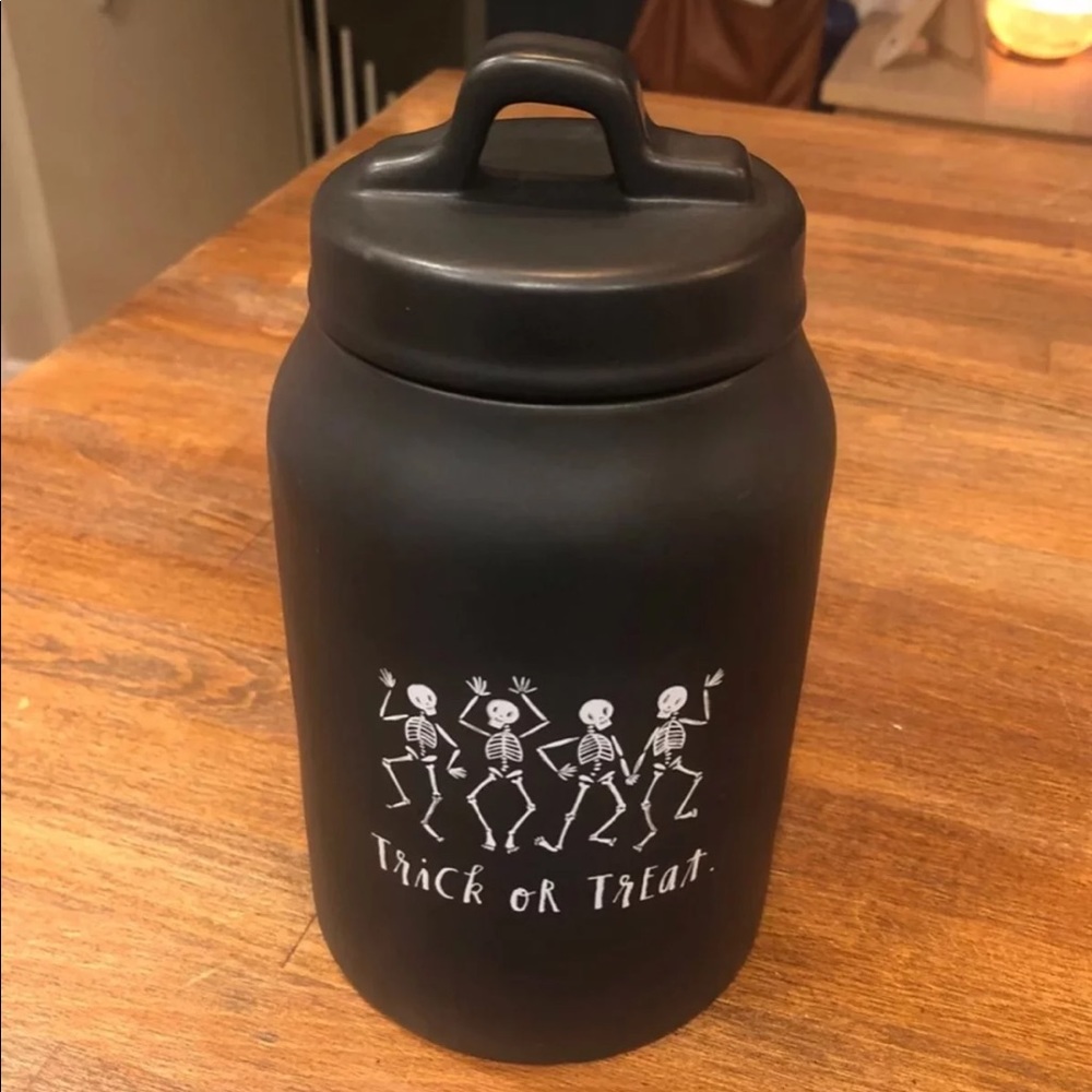 Rae Dunn Skeleton Black Canister